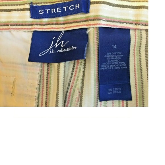 J. H. Collectibles Women's Size 14 Stretch Striped Capris Cropped Pants - Picture 3 of 7